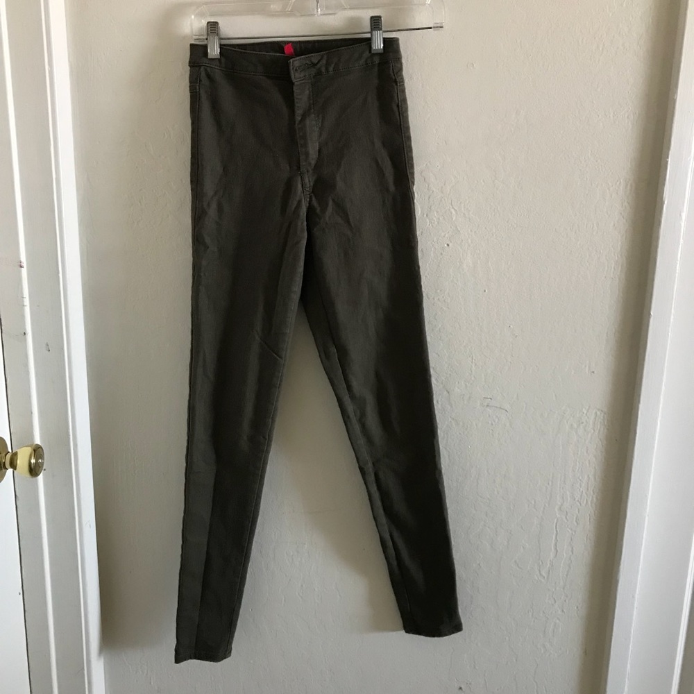 Olive green high waisted jeans